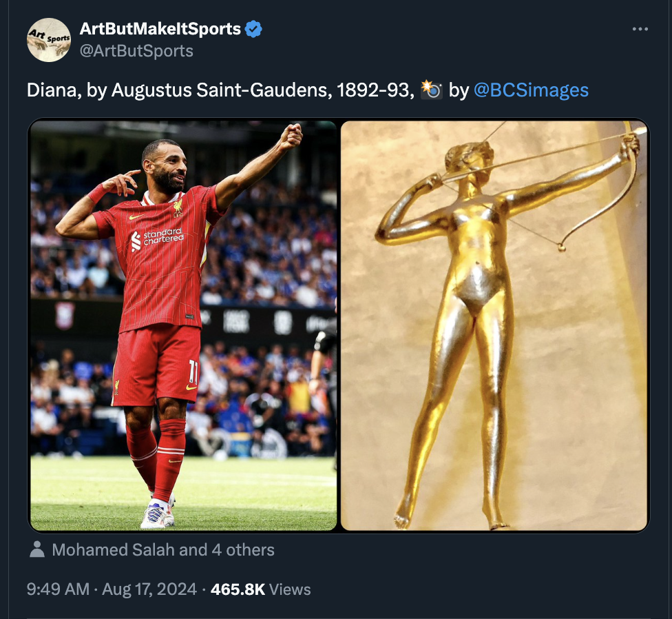 mo salah 2024 - Art ArtButMakeltSports Diana, by Augustus SaintGaudens, 189293, by Mohamed Salah and 4 others Views